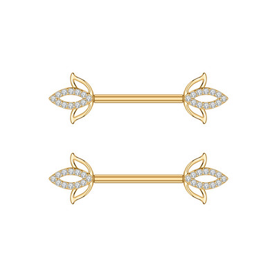 Miqiao 1 pereche 14G oțel inoxidabil zircon picurare ulei fluture inel pentru mamelon bijuterii cu diamante nou