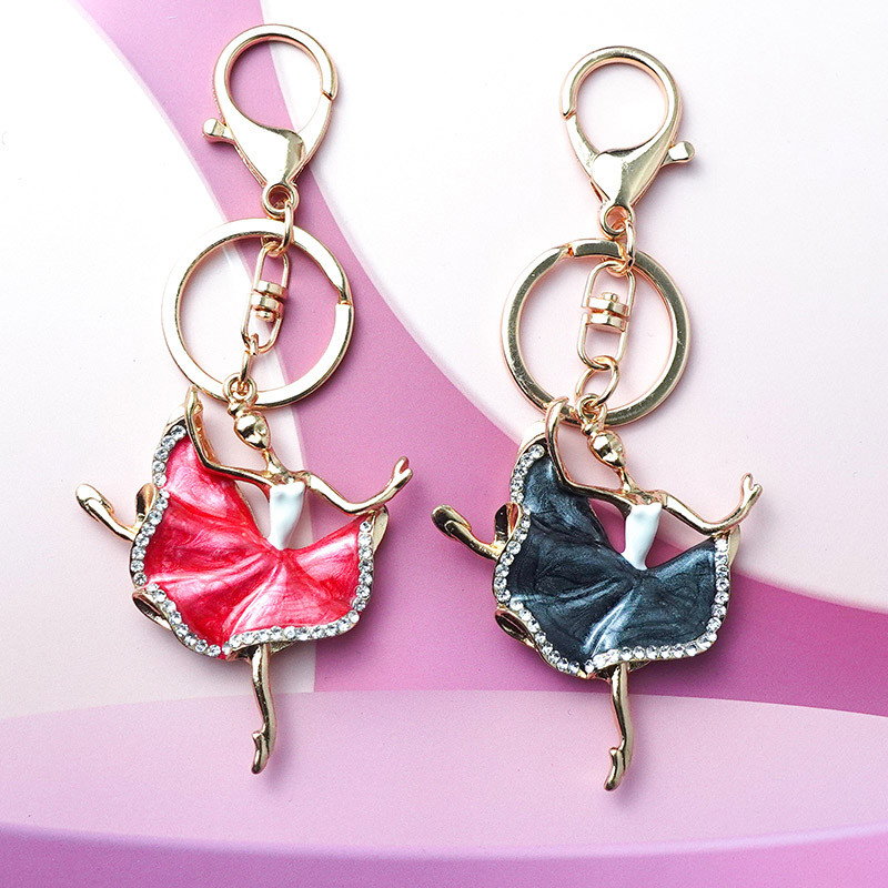 2022 la modă dansant balet breloc balerină pandantiv femei bijuterii stras breloc geanta mașină suport cheie dansator cadou