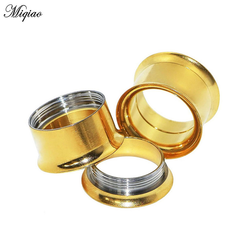 Miqiao visokokvalitetni nakit za bušenje ušiju s dvostrukom trubom za uši s metalnim navojem za proširenje uha