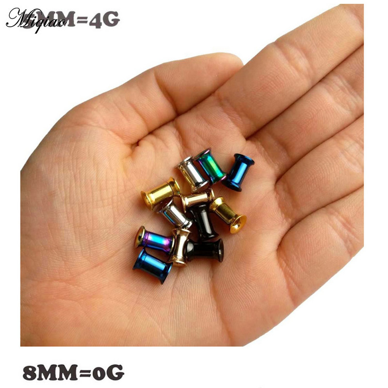 Miqiao visokokvalitetni nakit za bušenje ušiju s dvostrukom trubom za uši s metalnim navojem za proširenje uha