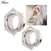 Miqiao 1PC čepići za uši zlatne boje Tuneli za dilatacije ušiju za bušenje Modni nakit za piercing za žene Muškarci 6-16 mm