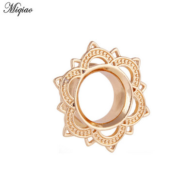 Miqiao 1PC čepići za uši zlatne boje Tuneli za dilatacije ušiju za bušenje Modni nakit za piercing za žene Muškarci 6-16 mm