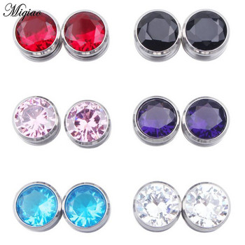 Miqiao 2 бр. Crystal Zircon Тунели за тапи за уши Винт за уши Fit Gem Ear Flesh Gauges Expander 6-16 mm Бижута за тяло за жени