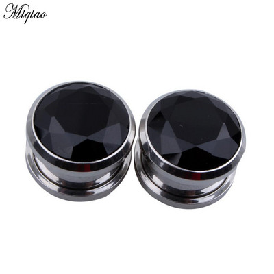 Miqiao 2 buc Cristal Zircon dopuri pentru urechi Tuneluri Surub pentru ureche Se potrivesc cu gemă ureche Calibre pentru carne Expander 6-16 mm Bijuterii pentru corp pentru femei