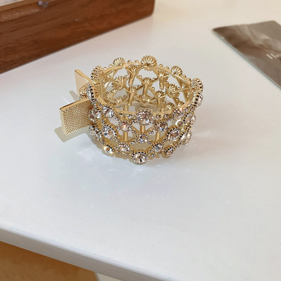 Kórejská móda INS Luxusná perleťová kamienková geometrická sponka do vlasov Vysoký cop vlasová sponka vlasové doplnky pre ženy