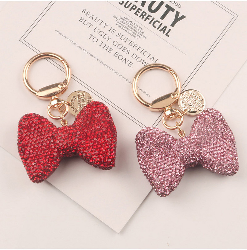 Breloc pentru mașină cu arc cu stras de cristal, cu cataramă din metal, breloc pentru geantă de mână, pandantiv, breloc chei pentru femei, bărbați, lanțuri pentru mașină, bijuterii de modă