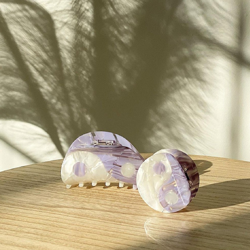 2022 Seria violet acetat semicerc tai chi cleme de păr retro Yin yang gheare pentru femei accesoriu de baie pentru păr
