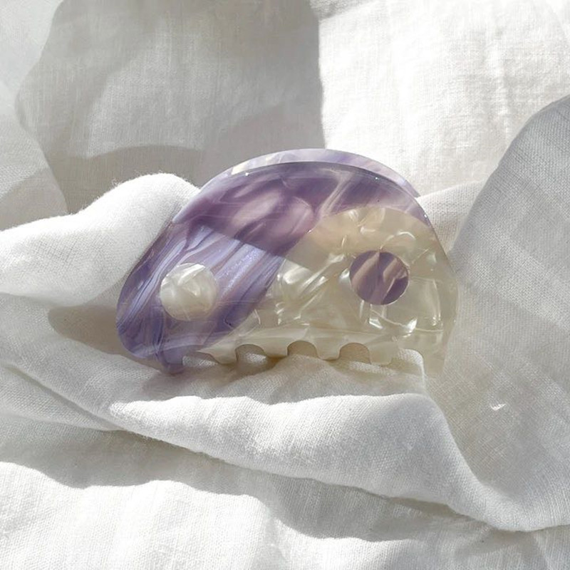 2022 Seria violet acetat semicerc tai chi cleme de păr retro Yin yang gheare pentru femei accesoriu de baie pentru păr