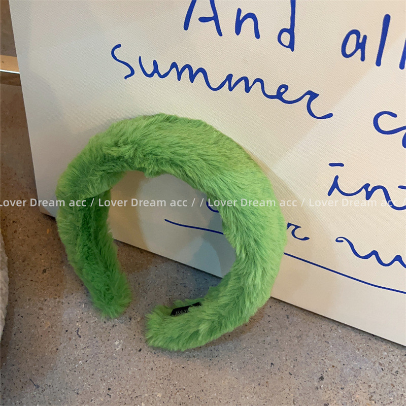 Moda coreeană, culoare bomboană, imitație de păr de iepure, bentiță pentru fată, dulci, bentiță lată, accesorii pentru păr pentru femei