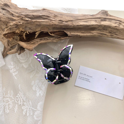 2022 модна черно-бяла шахматна пеперуда щипка за коса за жени щипка за захващане на гърба на главата Геометрична щипка за коса Аксесоари за коса