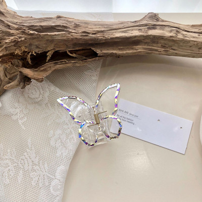 2022 модна черно-бяла шахматна пеперуда щипка за коса за жени щипка за захващане на гърба на главата Геометрична щипка за коса Аксесоари за коса