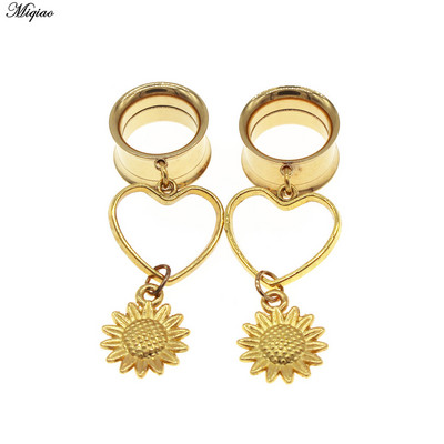 Miqiao 1 pereche de dopuri de urechi din oțel inoxidabil, șarpe de lună, dispozitive de expansiune pentru urechi, bijuterii pentru corp, tuneluri pentru urechi, targi pentru femei și bărbați