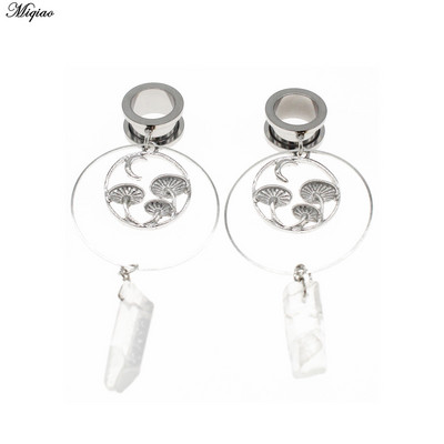 Miqiao 1 pereche de dopuri de urechi din oțel inoxidabil, șarpe de lună, dispozitive de expansiune pentru urechi, bijuterii pentru corp, tuneluri pentru urechi, targi pentru femei și bărbați