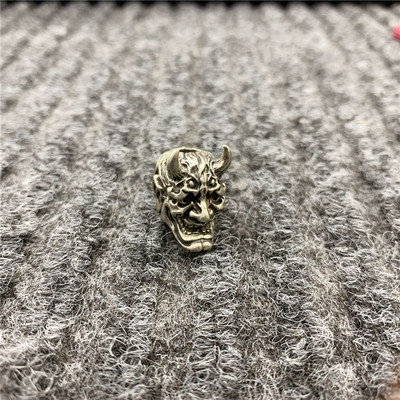 Japanese Ghost Hannya maszk Sárgaréz Kulcstartók Medálok Vintage Paracord Kötél Kés Gyöngyök EDC Kültéri Szerszám Barkács karkötők Kiegészítők