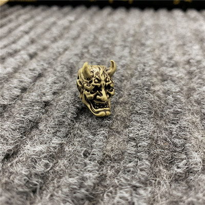 Japanese Ghost Hannya maszk Sárgaréz Kulcstartók Medálok Vintage Paracord Kötél Kés Gyöngyök EDC Kültéri Szerszám Barkács karkötők Kiegészítők