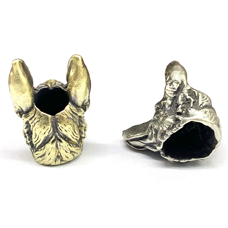 Câine ciobănesc Cuțit din alamă margele șnur pandantiv bijuterii instrument EDC în aer liber Accesorii creative bricolaj umbrelă funie agățat manual