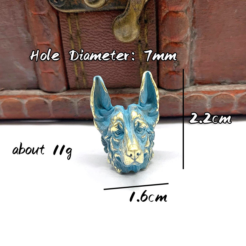 Câine ciobănesc Cuțit din alamă margele șnur pandantiv bijuterii instrument EDC în aer liber Accesorii creative bricolaj umbrelă funie agățat manual