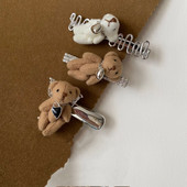 Moda coreeană din pluș urs de desene animate ac de păr cu cicoș de rață Accesorii de păr simple și drăguțe pentru fete accesorii de păr pentru femei