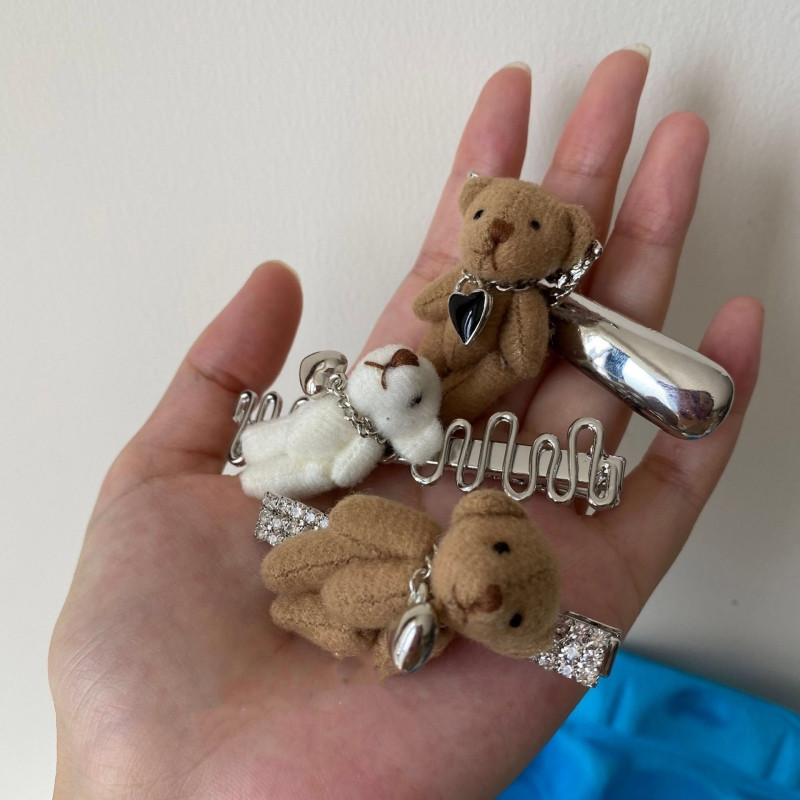 Moda coreeană din pluș urs de desene animate ac de păr cu cicoș de rață Accesorii de păr simple și drăguțe pentru fete accesorii de păr pentru femei