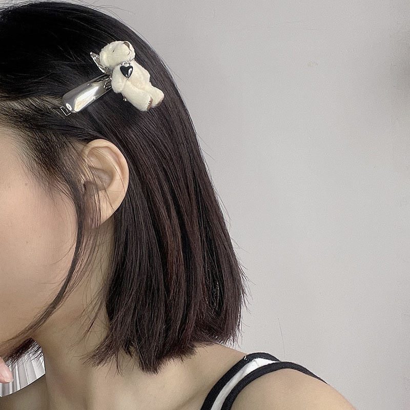 Moda coreeană din pluș urs de desene animate ac de păr cu cicoș de rață Accesorii de păr simple și drăguțe pentru fete accesorii de păr pentru femei