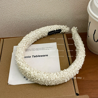 Banda de păr retro toamnă iarnă din lână pentru fată, simplă, minunată, colorată, bentiță de păr pentru femei, cu burete largi