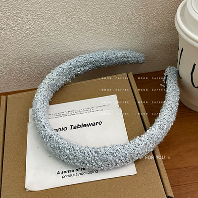 Banda de păr retro toamnă iarnă din lână pentru fată, simplă, minunată, colorată, bentiță de păr pentru femei, cu burete largi