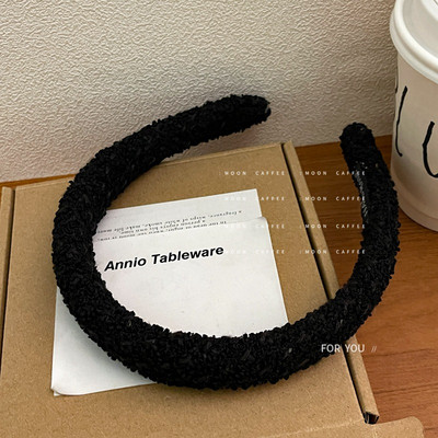 Banda de păr retro toamnă iarnă din lână pentru fată, simplă, minunată, colorată, bentiță de păr pentru femei, cu burete largi