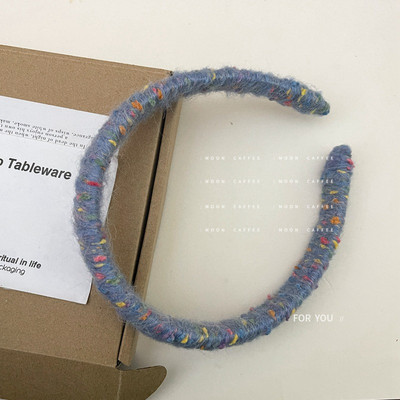 Banda de păr retro toamnă iarnă din lână pentru fată, simplă, minunată, colorată, bentiță de păr pentru femei, cu burete largi