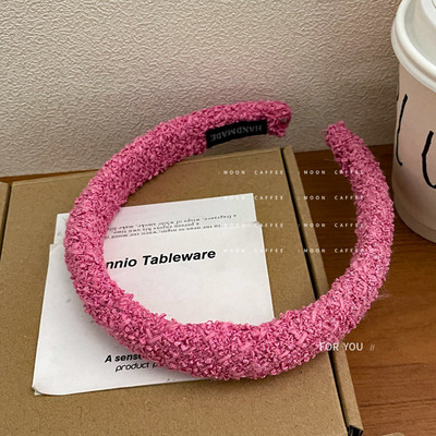 Banda de păr retro toamnă iarnă din lână pentru fată, simplă, minunată, colorată, bentiță de păr pentru femei, cu burete largi