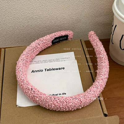 Banda de păr retro toamnă iarnă din lână pentru fată, simplă, minunată, colorată, bentiță de păr pentru femei, cu burete largi