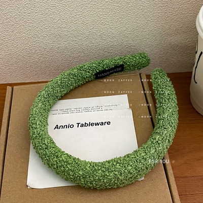 Banda de păr retro toamnă iarnă din lână pentru fată, simplă, minunată, colorată, bentiță de păr pentru femei, cu burete largi