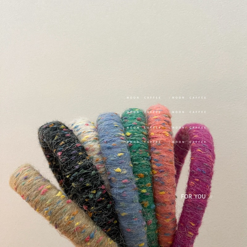 Banda de păr retro toamnă iarnă din lână pentru fată, simplă, minunată, colorată, bentiță de păr pentru femei, cu burete largi