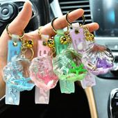 Radoša akrila šķidrā eļļa Starfish Cute peldošs atslēgu piekariņš Beach Creature Shell atslēgu piekariņš sievietēm soma kulons piekariņš akvārija dāvana