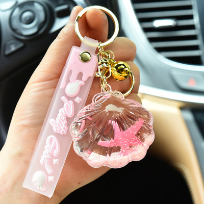 Radoša akrila šķidrā eļļa Starfish Cute peldošs atslēgu piekariņš Beach Creature Shell atslēgu piekariņš sievietēm soma kulons piekariņš akvārija dāvana