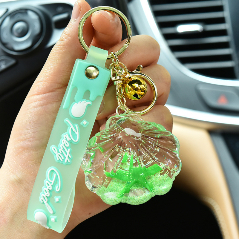 Radoša akrila šķidrā eļļa Starfish Cute peldošs atslēgu piekariņš Beach Creature Shell atslēgu piekariņš sievietēm soma kulons piekariņš akvārija dāvana