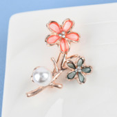 Cseresznyevirágos gyöngy bross nőknek Elegáns divat tű kristály bross esküvői ékszer