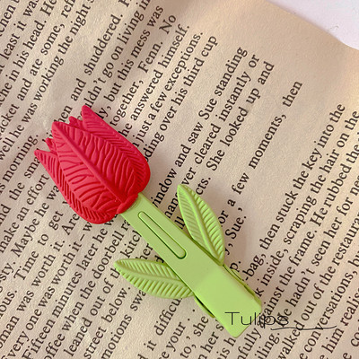 Agrafe de prindere cu flori de lalele din metal vopsit colorat de modă coreeană pentru femei 2022 de vară pentru fete drăguțe pentru agrafe de păr cu gheare