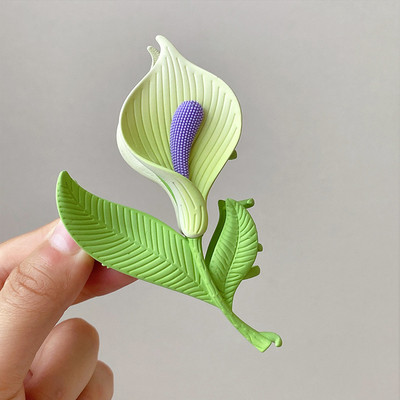 Agrafe de prindere cu flori de lalele din metal vopsit colorat de modă coreeană pentru femei 2022 de vară pentru fete drăguțe pentru agrafe de păr cu gheare