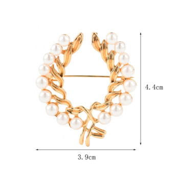 Ретро брошки от сплав от перлени цветя за жени Сватбени брошки Игли Подаръци за мама