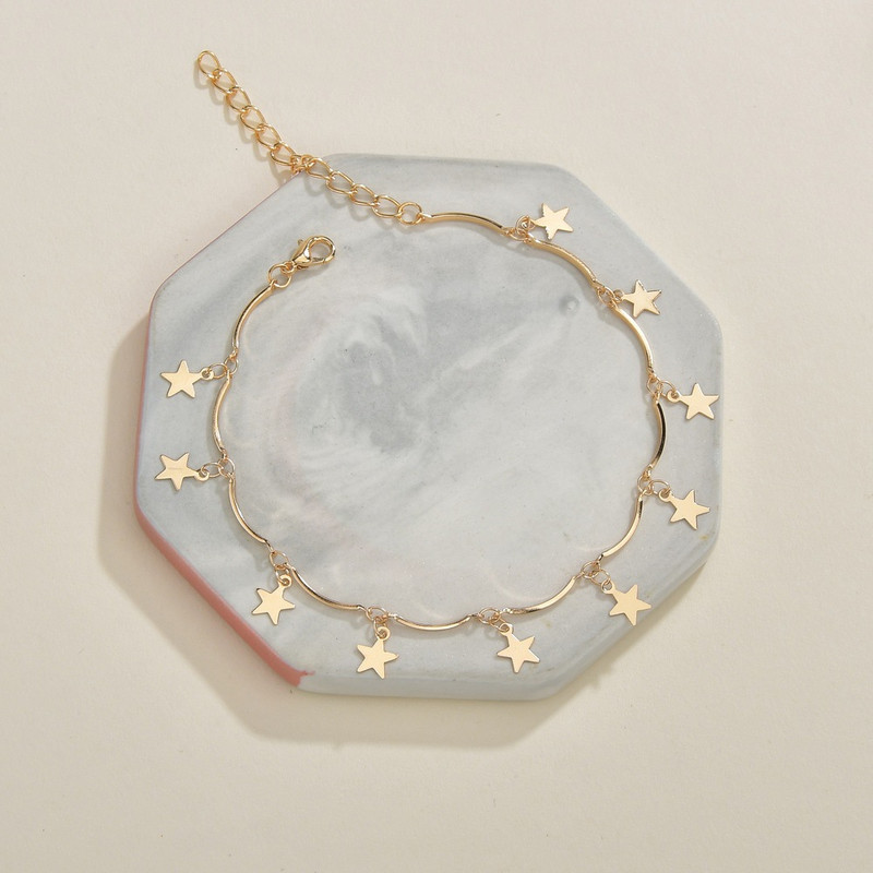 Boho auriu stea ciucuri pandantiv gleznă lanț pentru picior 2021 noua modă de vară yoga plajă brățară picior farmec glezne bijuterii cadou