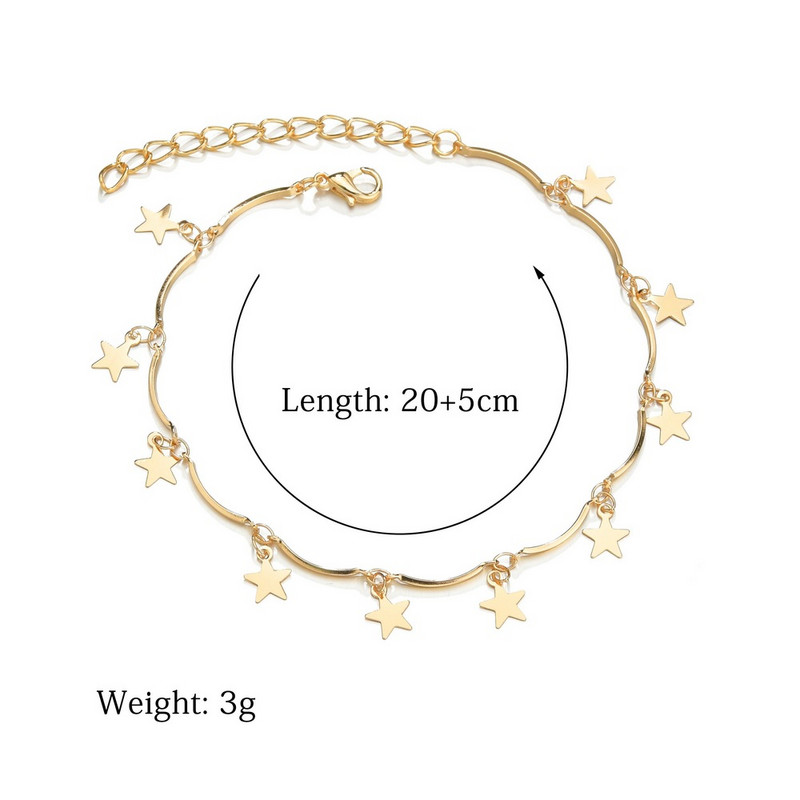 Boho auriu stea ciucuri pandantiv gleznă lanț pentru picior 2021 noua modă de vară yoga plajă brățară picior farmec glezne bijuterii cadou