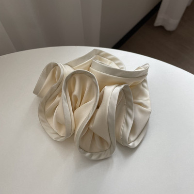 Scrunchie de păr din satin supradimensionat de culoare uni franțuzești de înaltă calitate pentru femei, benzi elastice de păr din mătase, Suport pentru coadă de cal, cu buclă