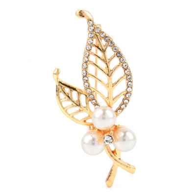 Temperament Pearl Leaves Design Sense Personality Brosa Vant Natural simplu Bijuterii Femei Nunta Banchet Brosa