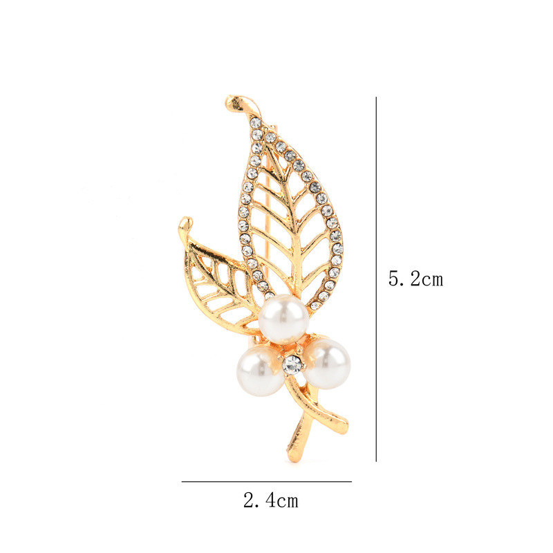 Temperament Pearl Leaves Design Sense Personality Brosa Vant Natural simplu Bijuterii Femei Nunta Banchet Brosa