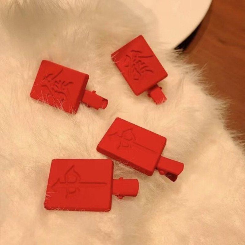 Újév Piros Mahjong Hajtű Lány Vicces kínai stílusú hajcsipesz fejdísz Női hajkiegészítők