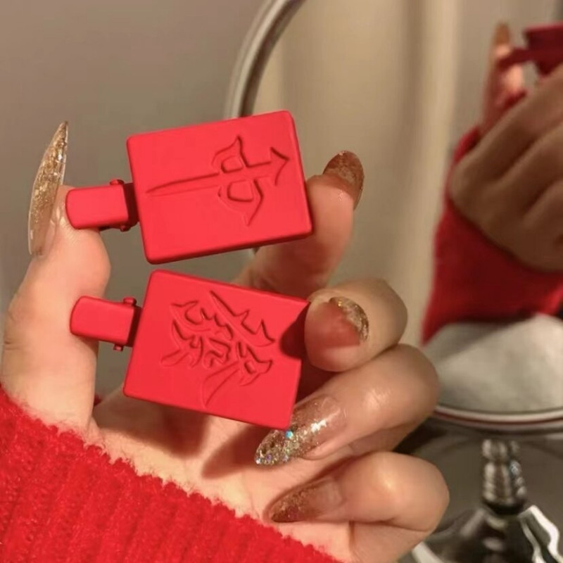 Újév Piros Mahjong Hajtű Lány Vicces kínai stílusú hajcsipesz fejdísz Női hajkiegészítők