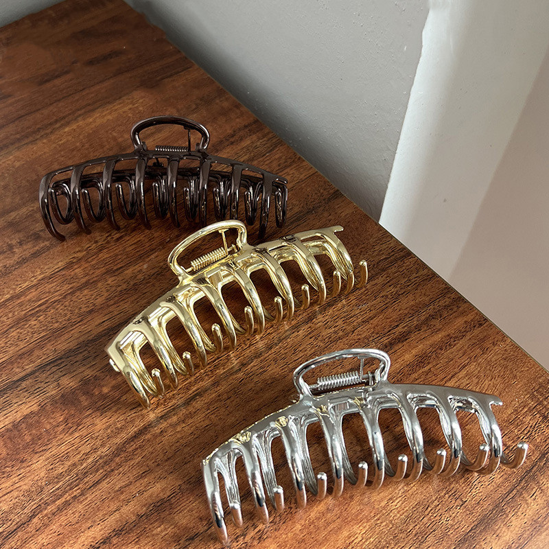 Agrafă cu chilă din aliaj de modă coreeană, clemă de păr, gheare, rechin, dimensiune mare, 11 cm, metal, clemă de păr crab pentru femei, accesorii de păr