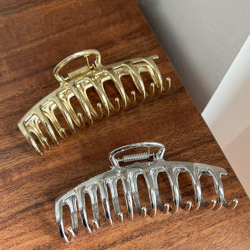 Agrafă cu chilă din aliaj de modă coreeană, clemă de păr, gheare, rechin, dimensiune mare, 11 cm, metal, clemă de păr crab pentru femei, accesorii de păr