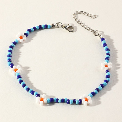 Brățară de gleznă cu mărgele de flori boeme pentru femei, mărgele de margarete colorate, bijuterii pentru picioare, lucrate manual, cadouri