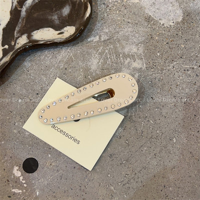 Moda coreeană Strass Hollow Water Drop Duckbill Clip Agraf Sweet Breton Clip Accesorii De Păr Pentru Fată